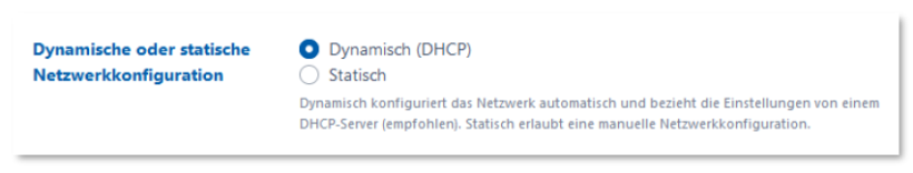 Dynamische Netzwerkkonfiguration